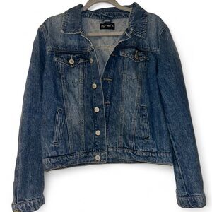 Blue Denim Jacket Women’s XL Med Wash Blue Age